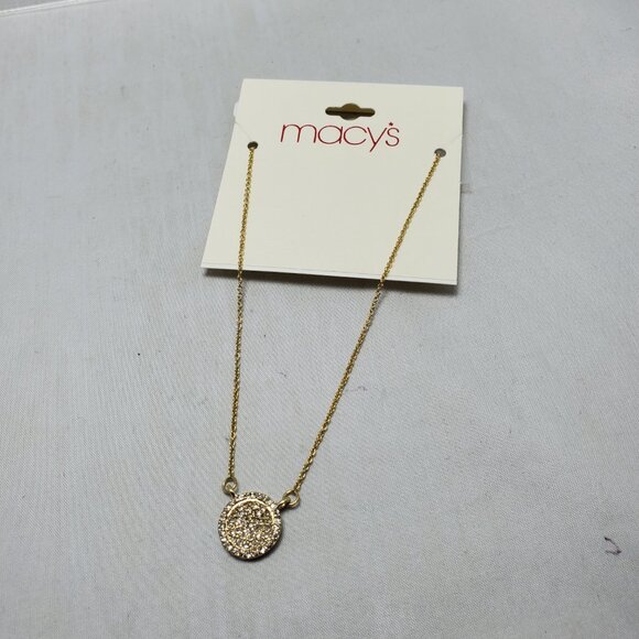 Macy's gold-tone chain with a micro pave disc charm - Picture 4 of 6